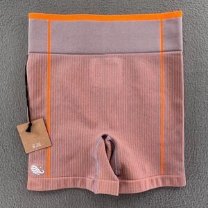 Astroremiges Women Shorts Ribbed Seamless S Athletic Biker Yoga Orange Purple